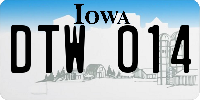 IA license plate DTW014