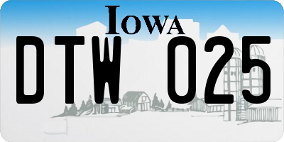 IA license plate DTW025