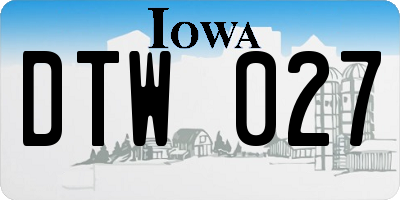 IA license plate DTW027