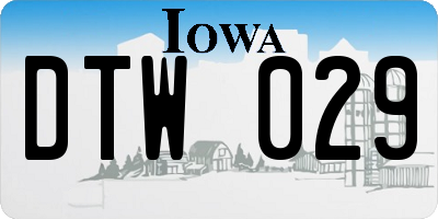 IA license plate DTW029