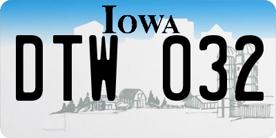 IA license plate DTW032