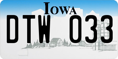 IA license plate DTW033