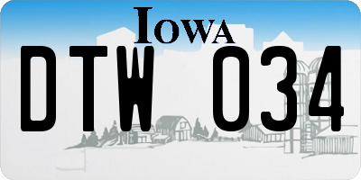 IA license plate DTW034