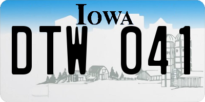 IA license plate DTW041