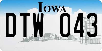 IA license plate DTW043