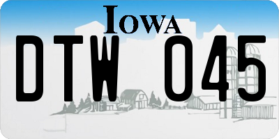 IA license plate DTW045