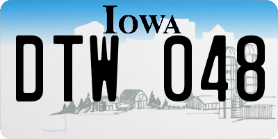 IA license plate DTW048
