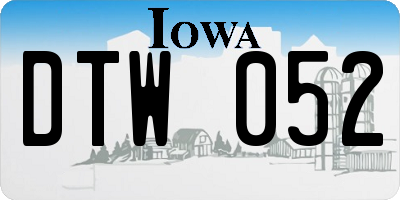 IA license plate DTW052