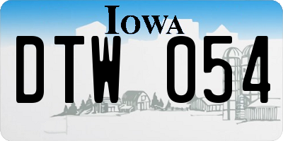 IA license plate DTW054