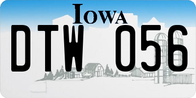 IA license plate DTW056