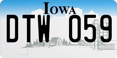 IA license plate DTW059