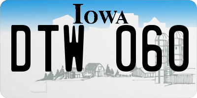 IA license plate DTW060