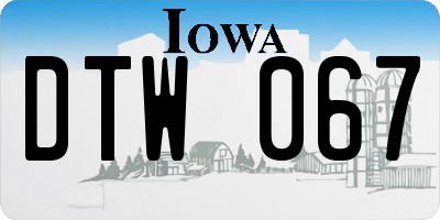 IA license plate DTW067