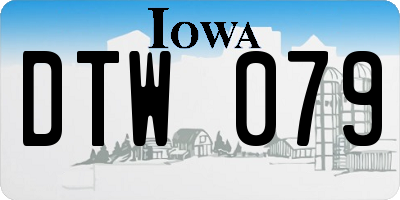 IA license plate DTW079