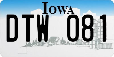 IA license plate DTW081