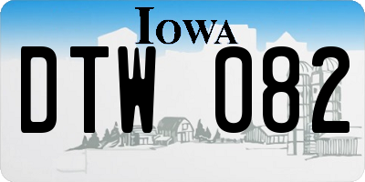 IA license plate DTW082