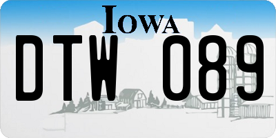 IA license plate DTW089