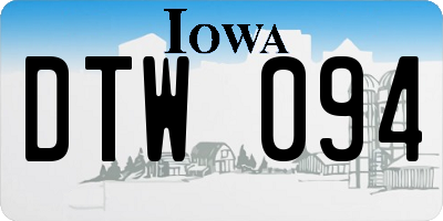 IA license plate DTW094