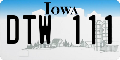 IA license plate DTW111