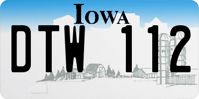 IA license plate DTW112