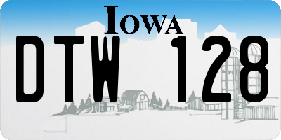 IA license plate DTW128