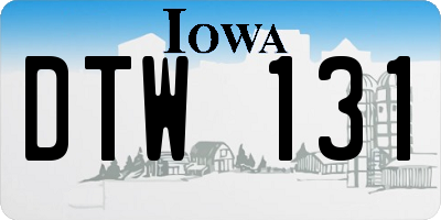IA license plate DTW131