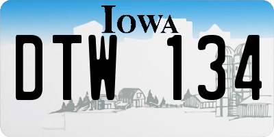 IA license plate DTW134