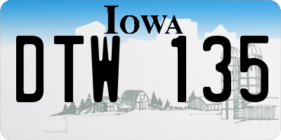 IA license plate DTW135
