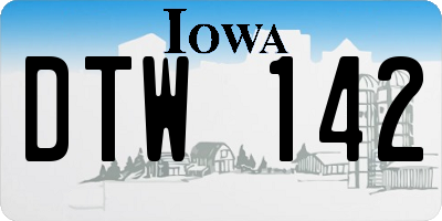 IA license plate DTW142
