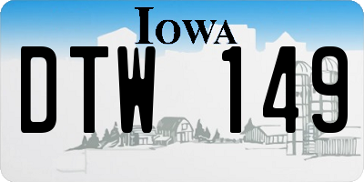 IA license plate DTW149