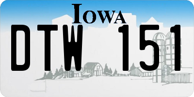 IA license plate DTW151