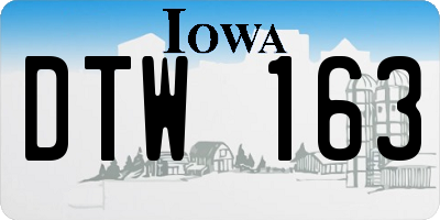 IA license plate DTW163