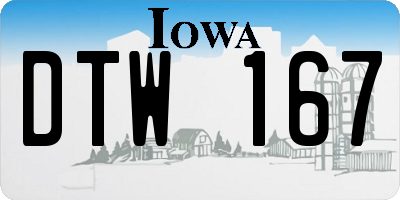 IA license plate DTW167