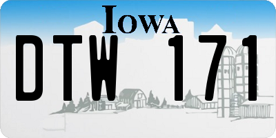 IA license plate DTW171