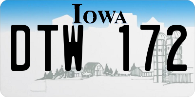 IA license plate DTW172