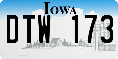IA license plate DTW173
