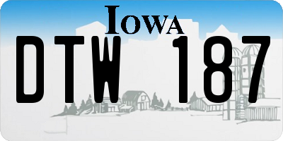 IA license plate DTW187