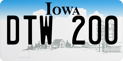 IA license plate DTW200