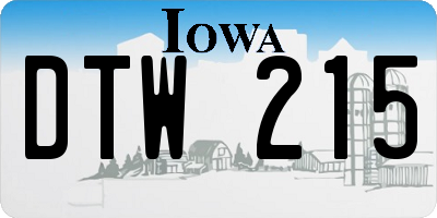 IA license plate DTW215