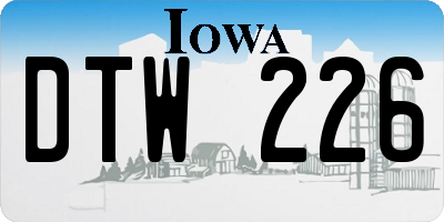 IA license plate DTW226