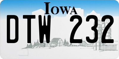 IA license plate DTW232