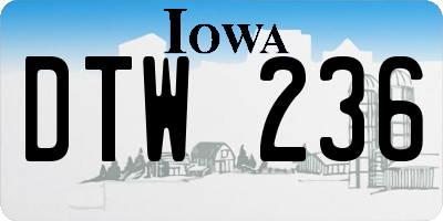 IA license plate DTW236
