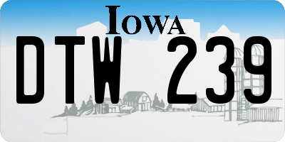 IA license plate DTW239
