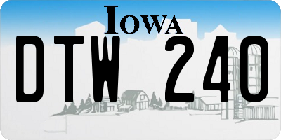 IA license plate DTW240