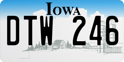 IA license plate DTW246