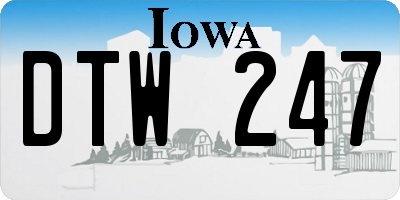 IA license plate DTW247