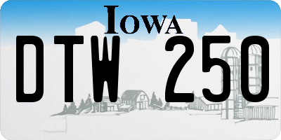 IA license plate DTW250