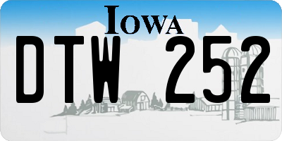 IA license plate DTW252