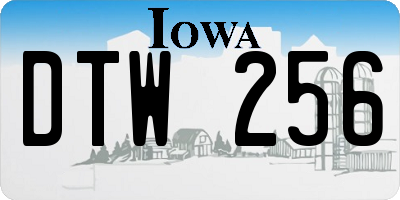 IA license plate DTW256