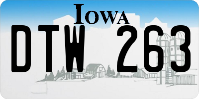 IA license plate DTW263